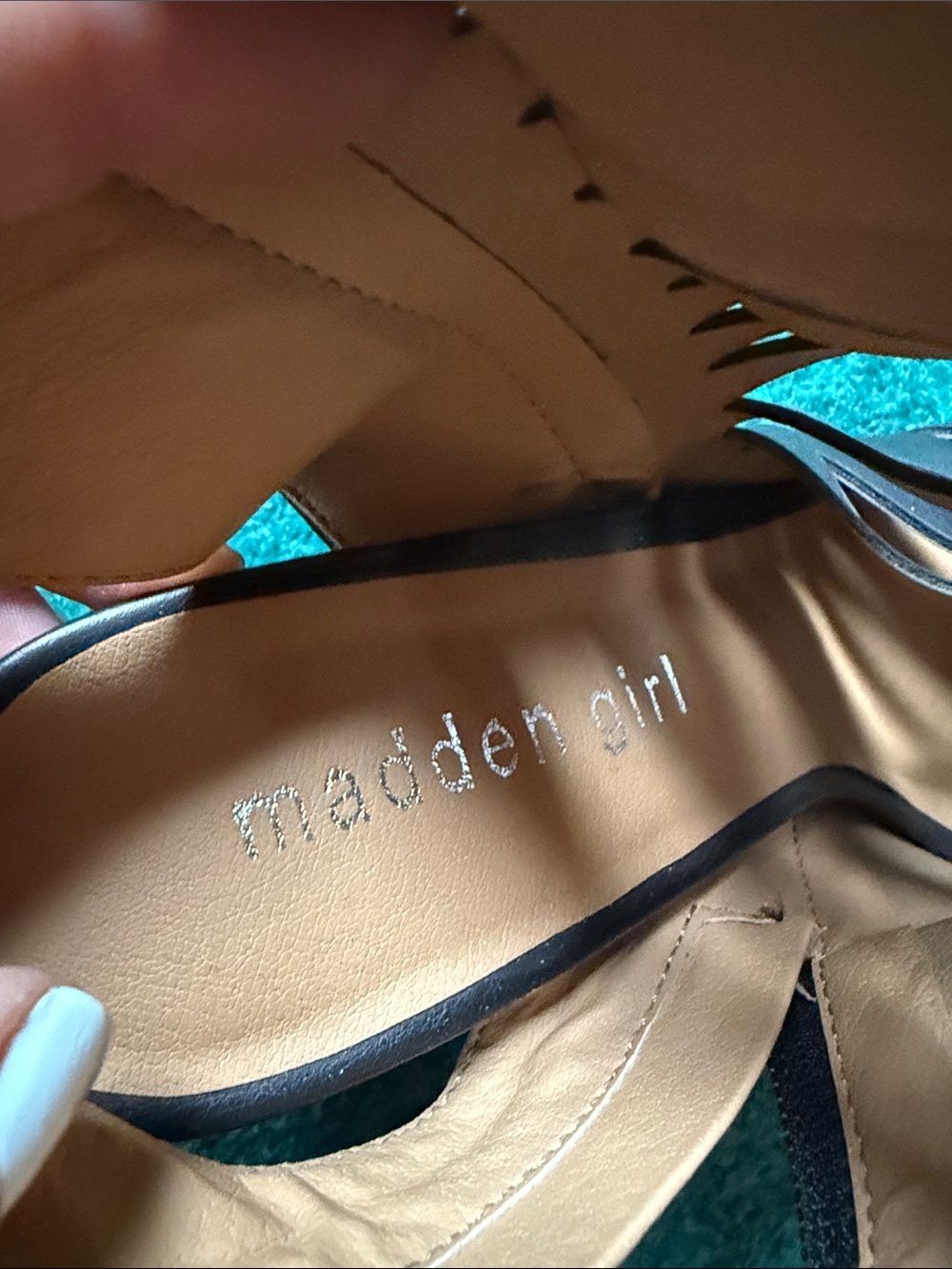 Madden Girl Black Strappy Cutout Peep-Toe Block Heels - Picture 2 of 5